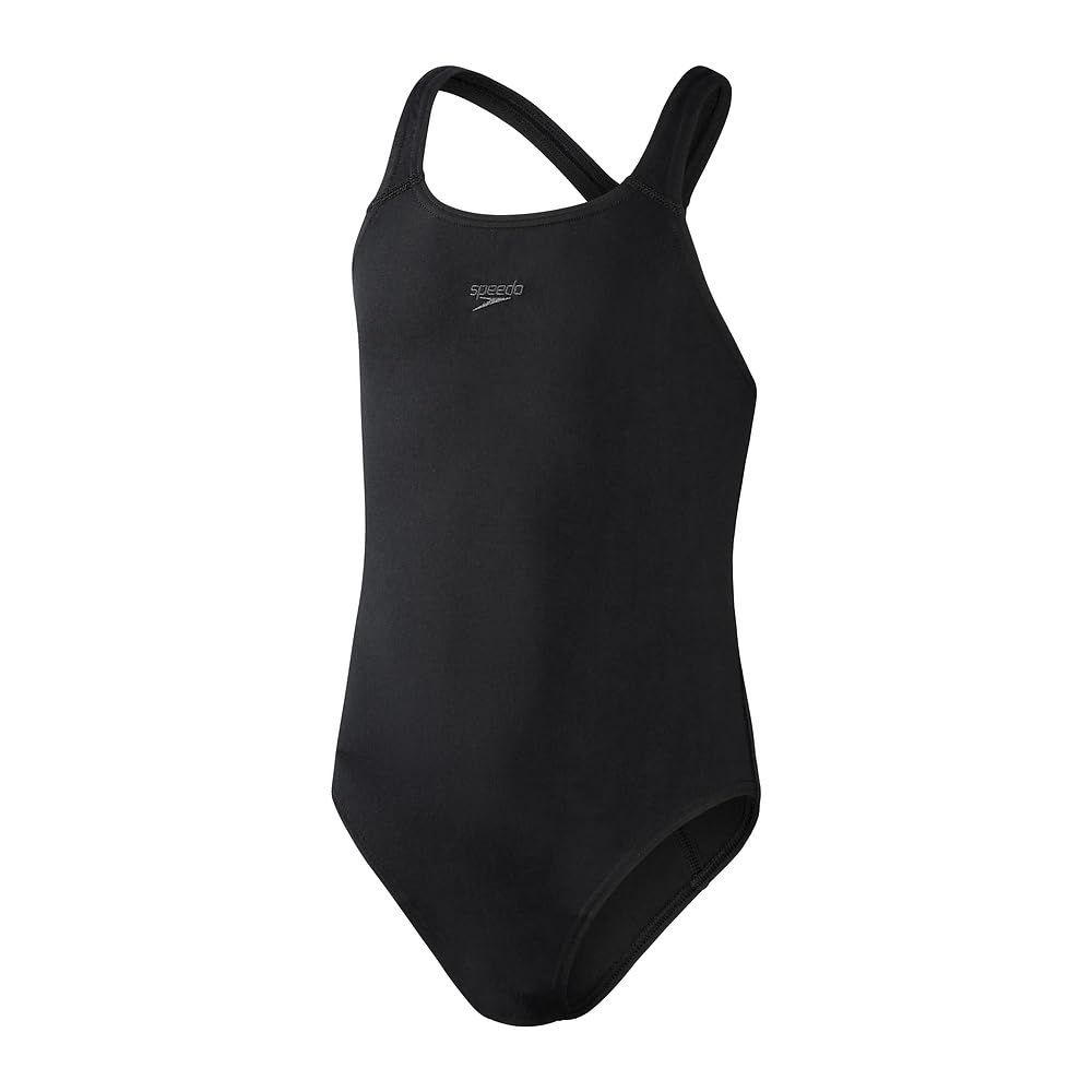 Speedo Girl's Eco Endurance+ Medalist Swimsuit | Chlorine Resistance | Recycled Fabric | Comfort Fit | Swiming LeSons | Swim Holiday, Black, 13-1413-14