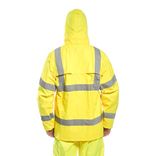 Portwest H440 Men's Lightweight Waterproof Hi-Vis Rain Jacket Yellow, Large