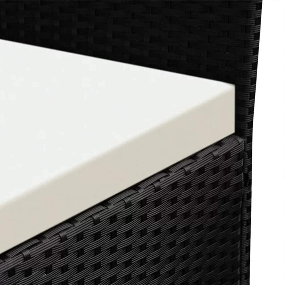 bigzzia Rattan Garden Furniture Set, 4 piece Patio Rattan furniture sofa Weaving Wicker includes 2 Armchairs,1 Double seat Sofa and 1 table (Black)