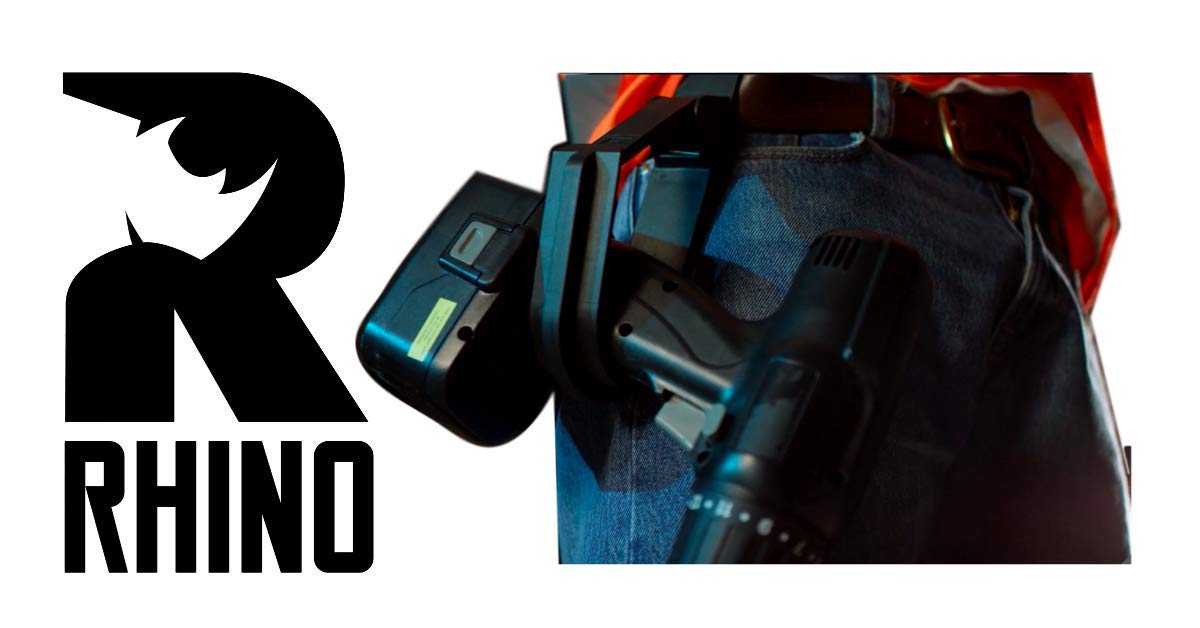 The Rhino Hook ™ Universal Tool Belt And Cordless Drill Impact Wrench Holder – Holster Alternative To Pouch (WITH CLIP)