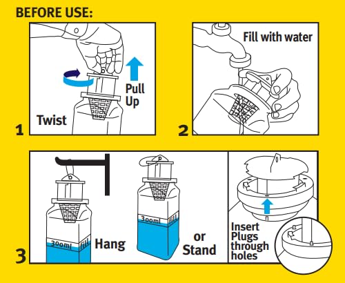 Zero In Outdoor Fly Trap - Ready-Baited Outdoor Fly Catcher, Twin Pack - Non-Toxic, Insect Trap to Attract & Trap Bugs - Suitable for Garden & Outdoor Use, Lasts up to 2-3 Weeks