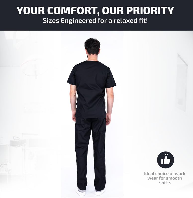 Unisex Scrubs Uniforms Set- Medical Uniforms & Scrubs, Soft And Comfortable Fit Nurse Scrubs, Breathable Fabric, Multiple Pockets, Elastic Waist, Lightweight Professional Work Wear Clothing
