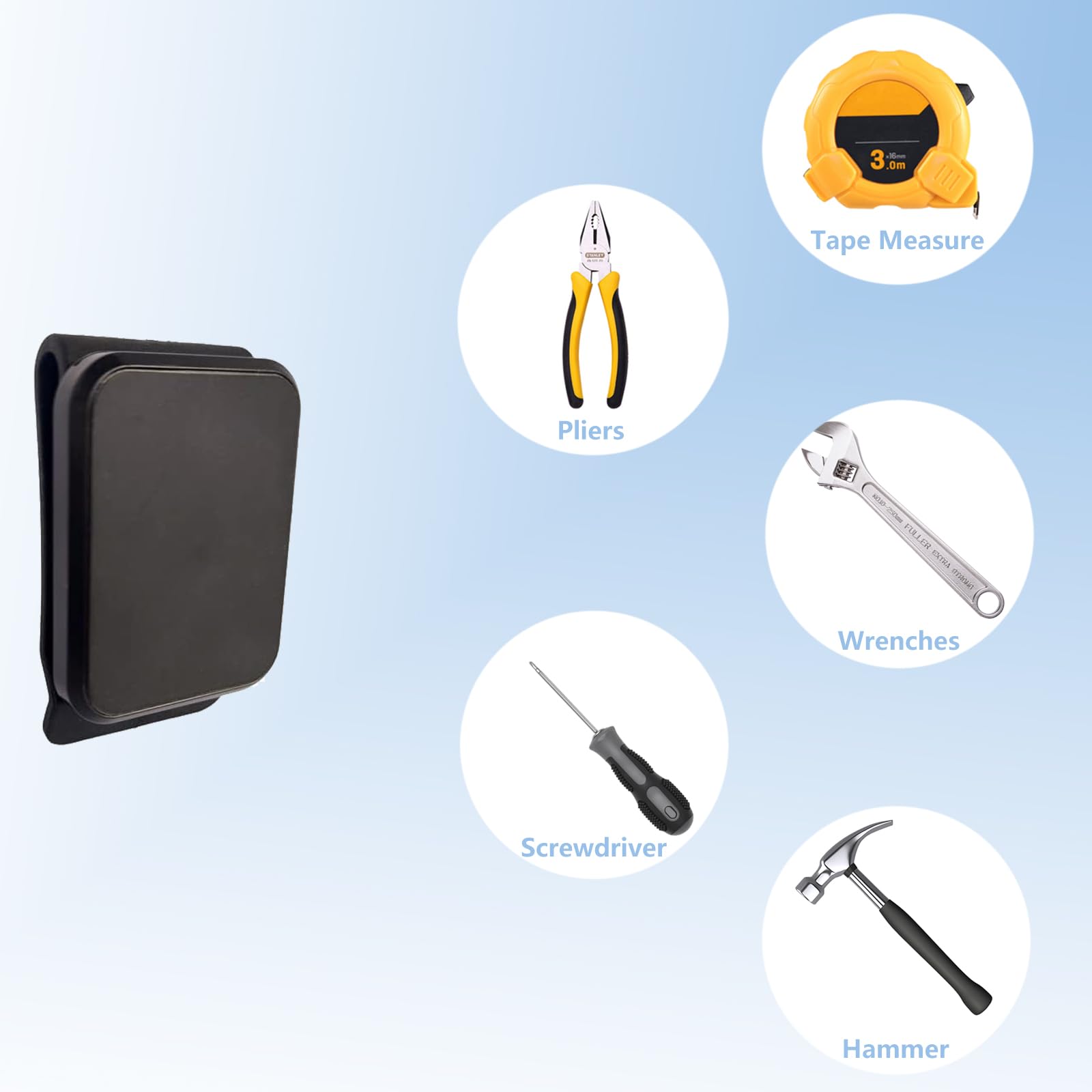 Xuoxeji Magnet Belt Clip, Tool Belt Clip, Strong Clip-On Belt Magnetic Tool Holder for Hammer, Screws, Nails, Pliers, Screw Driver, Trowel, Drill Bit, Wrench 2 Pcs