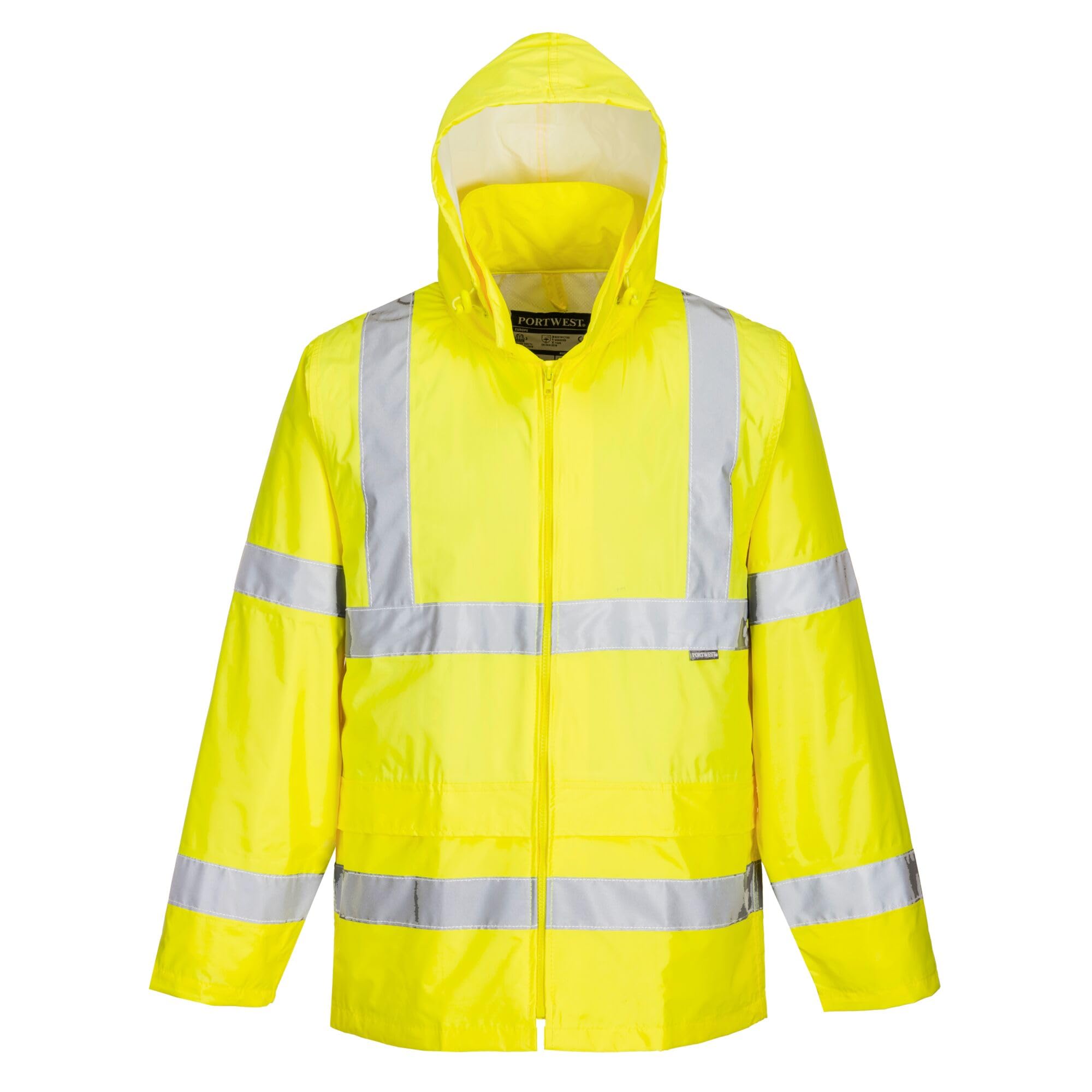 Portwest H440 Men's Lightweight Waterproof Hi-Vis Rain Jacket Yellow, Large