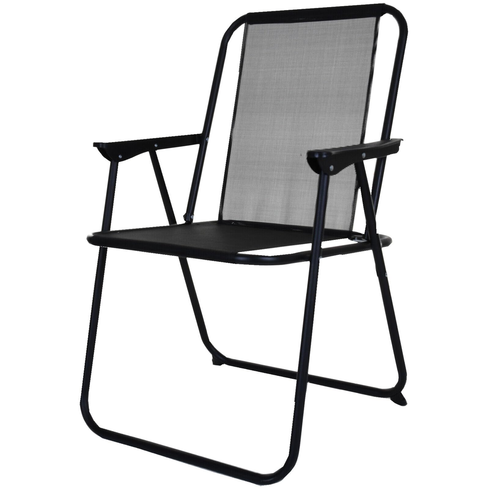 Garden Mile Patio Dining Set - Round 4 seater garden dinning set with Umbrella, 4 Folding Dining Chairs & Round Tempered Glass Table for Garden, Patio furniture or conservatory décor (Black)