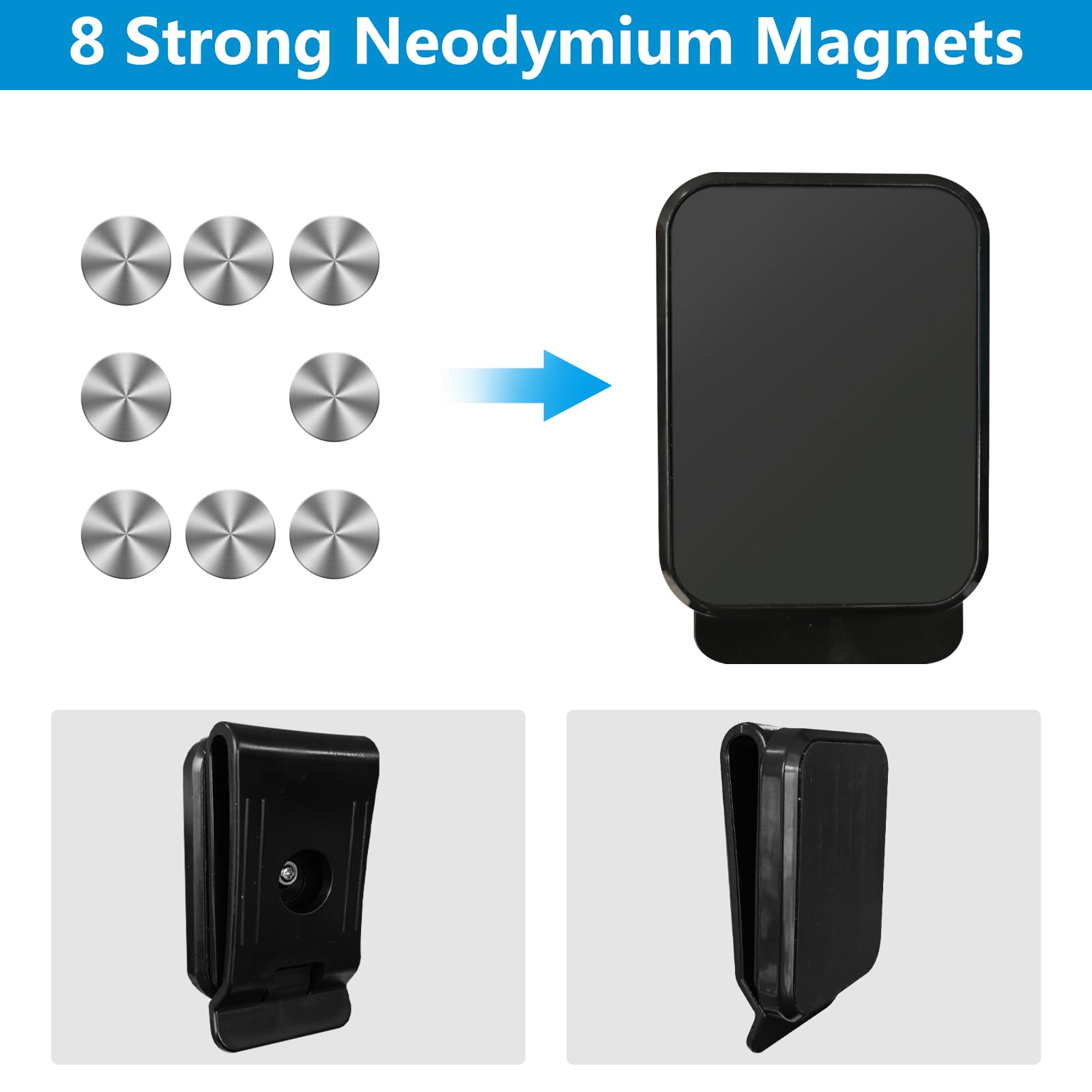 Xuoxeji Magnet Belt Clip, Tool Belt Clip, Strong Clip-On Belt Magnetic Tool Holder for Hammer, Screws, Nails, Pliers, Screw Driver, Trowel, Drill Bit, Wrench 2 Pcs