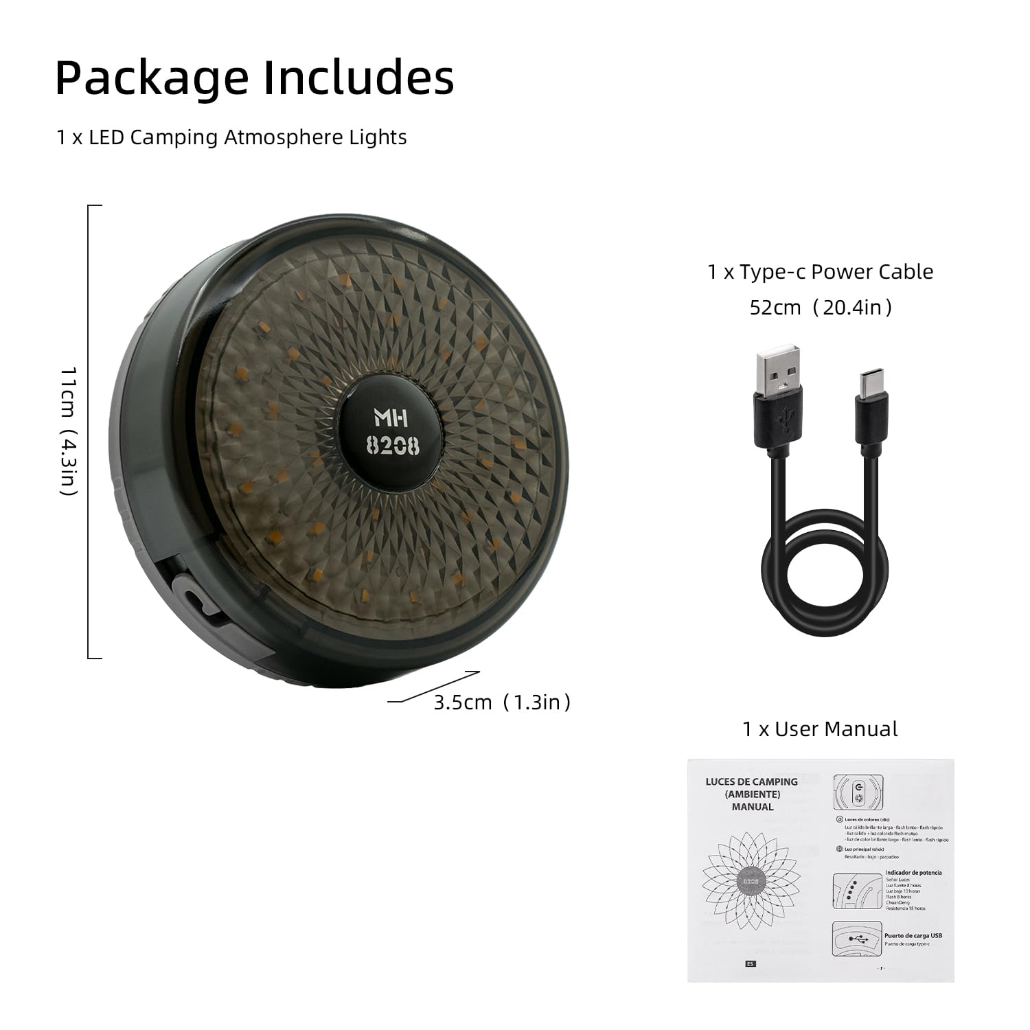 Mcbazel Camping String Lights,Retractable Camping String Fairy Lights Lanterns 12M/39.4FT with 10 Lighting Modes,120LED,2000mah USB Rechargeable,Multicolor & Warm Lighting for Outdoor/Indoor/Camping