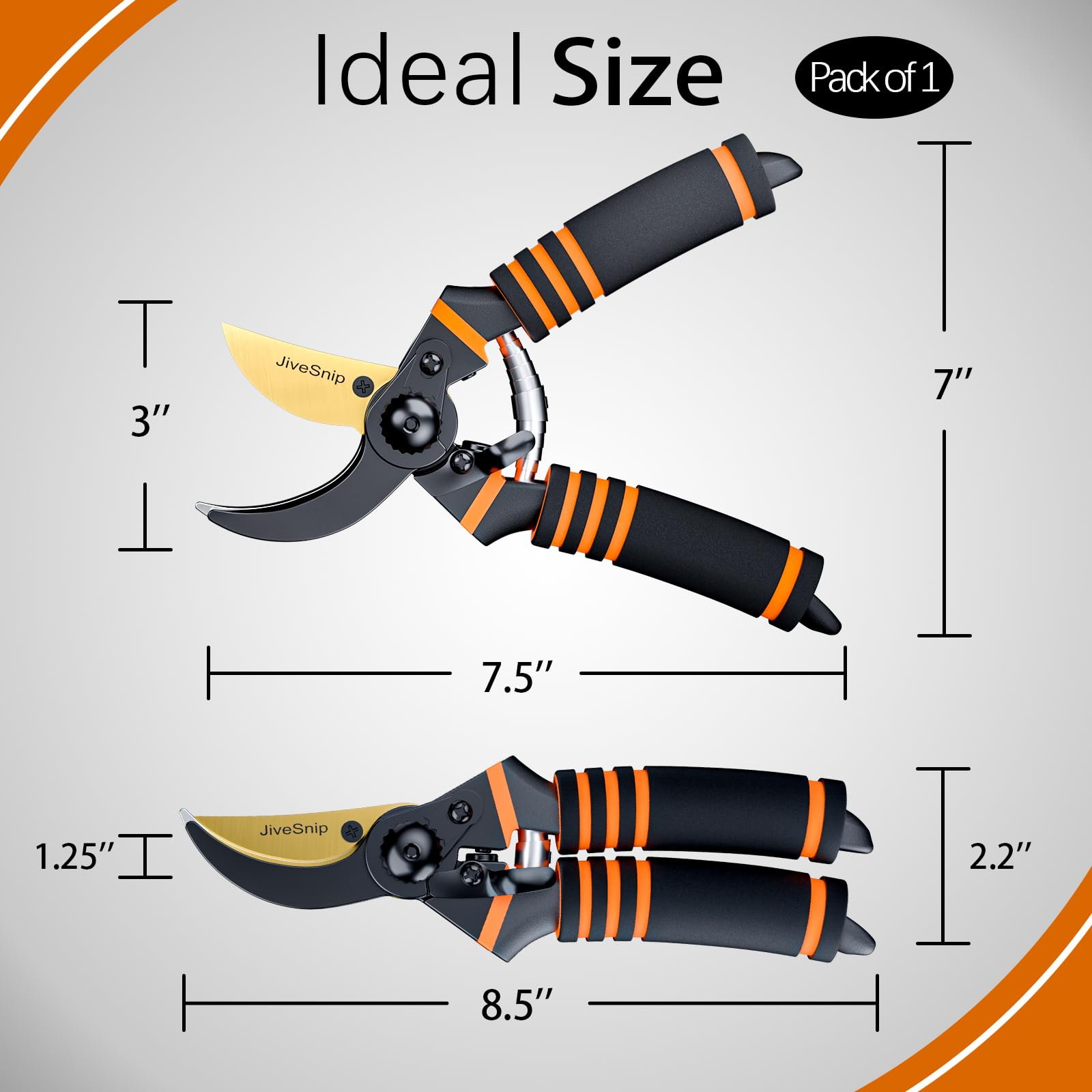 JiveSnip Premium Titanium Garden Secateurs - Professional Bypass Pruning Shears for Plants, Hedges, and Flowers