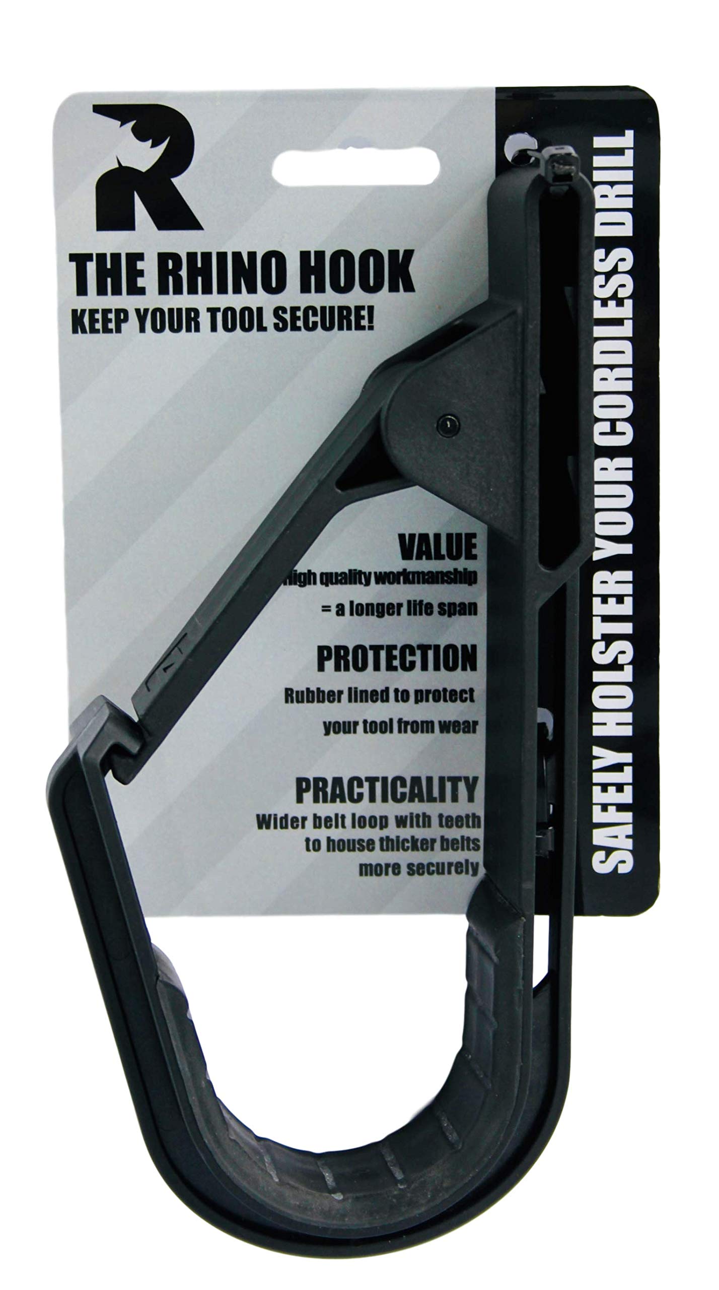 The Rhino Hook ™ Universal Tool Belt And Cordless Drill Impact Wrench Holder – Holster Alternative To Pouch (WITH CLIP)