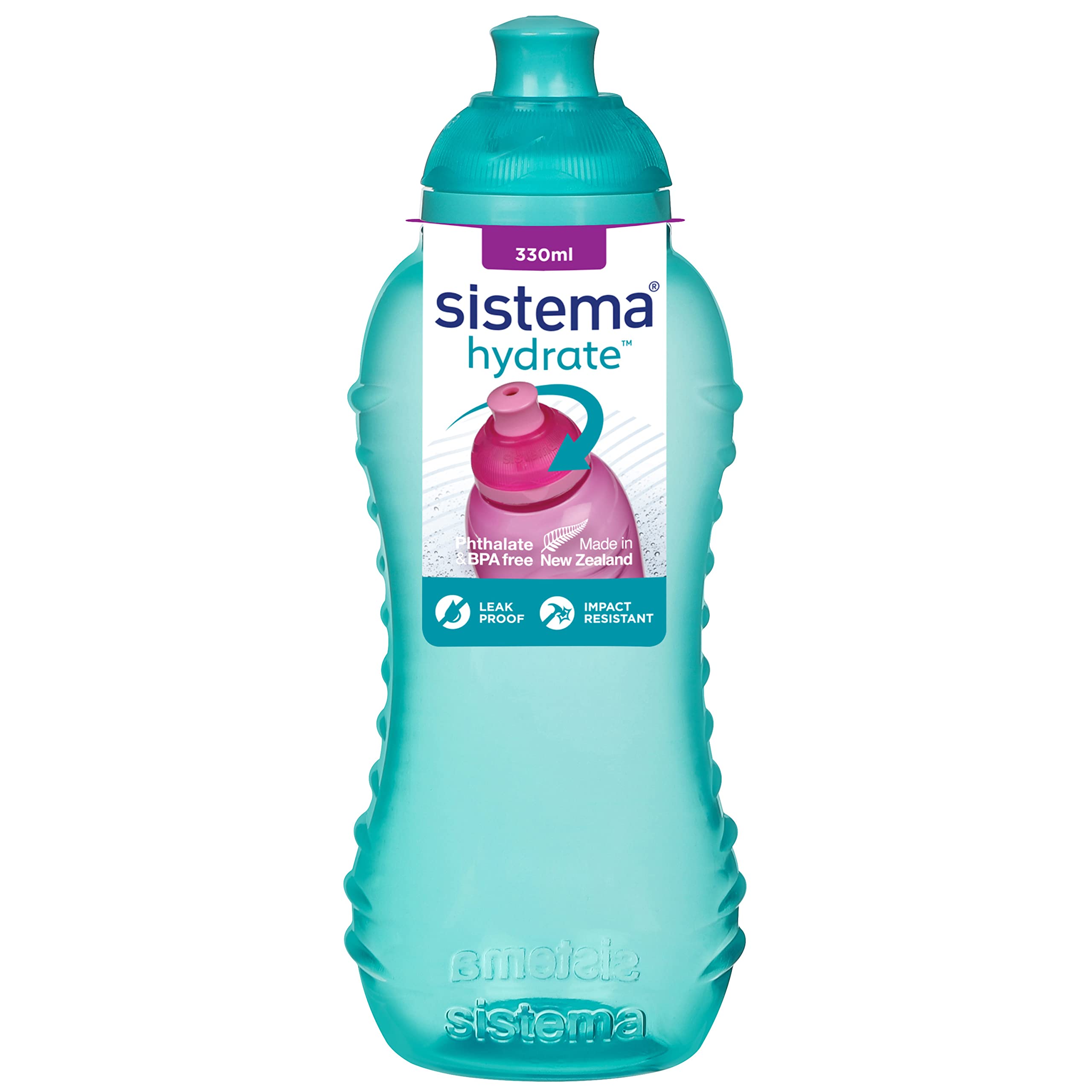 Sistema Twist 'n' Sip Bottle, 330 ml-Assorted Colours, BPA-Free Plastic