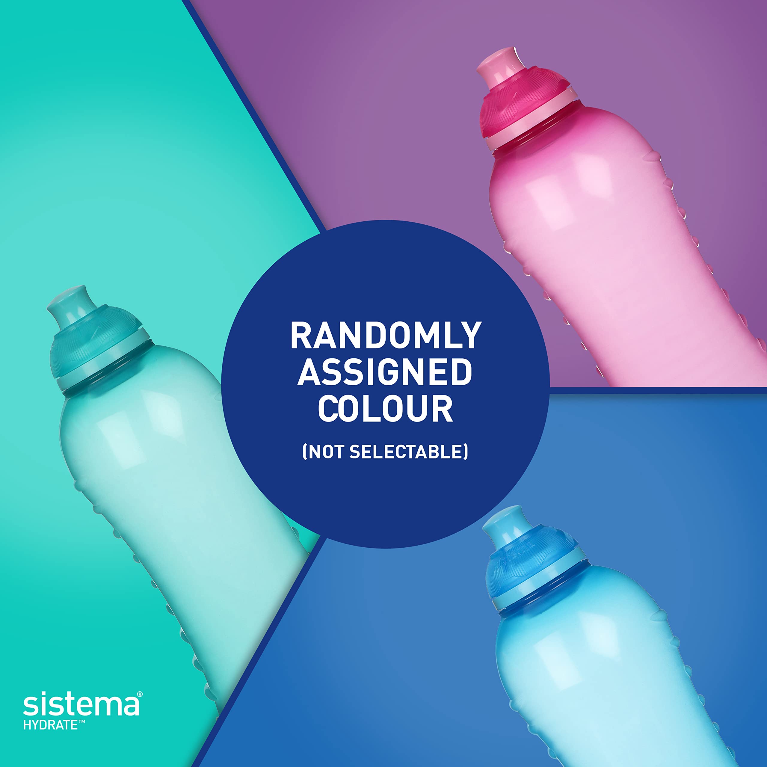 Sistema Twist 'n' Sip Bottle, 330 ml-Assorted Colours, BPA-Free Plastic