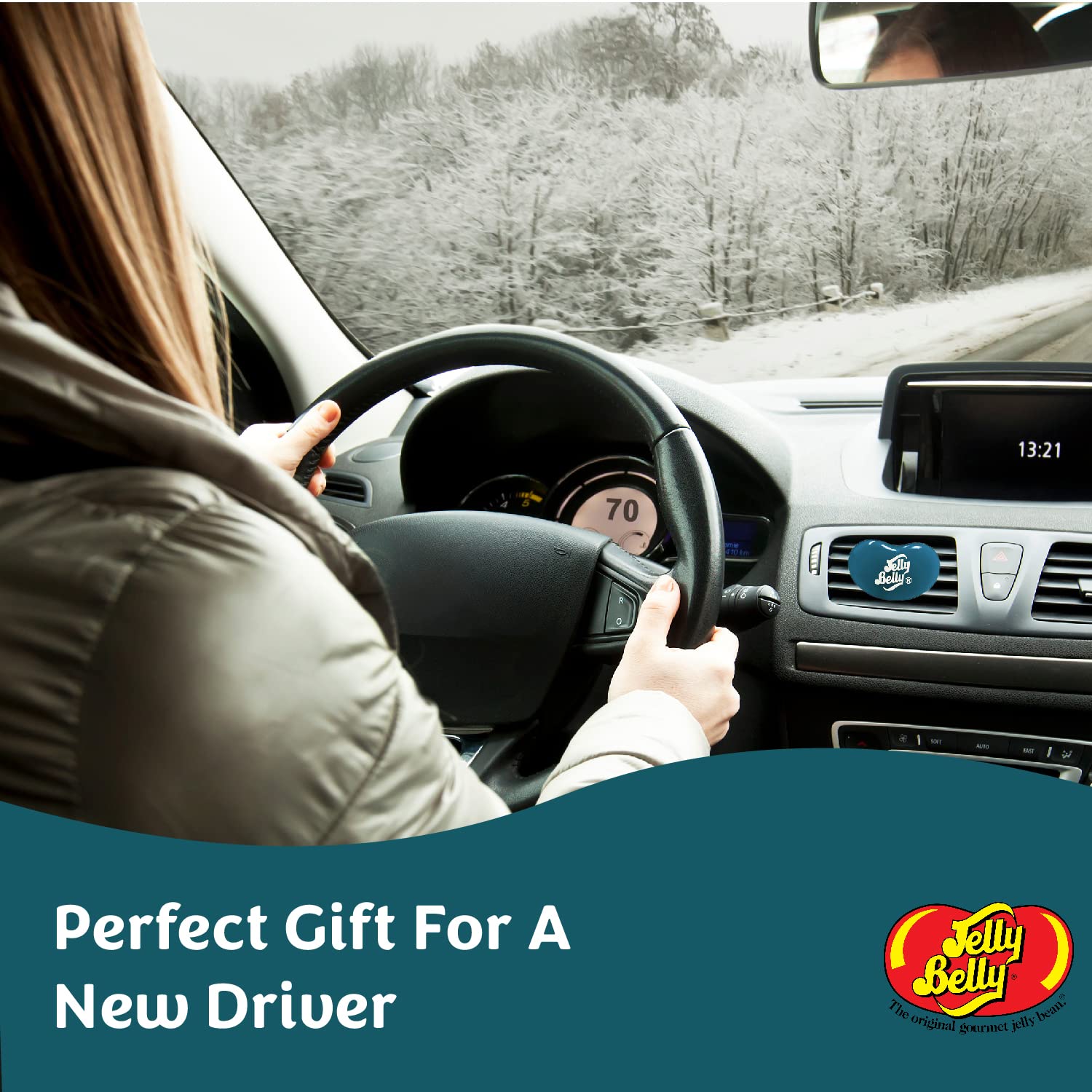 California Scents Jelly Belly Blueberry Mini Vent 3D Gel Duo Pack Air Freshener Car Fragrance, Green