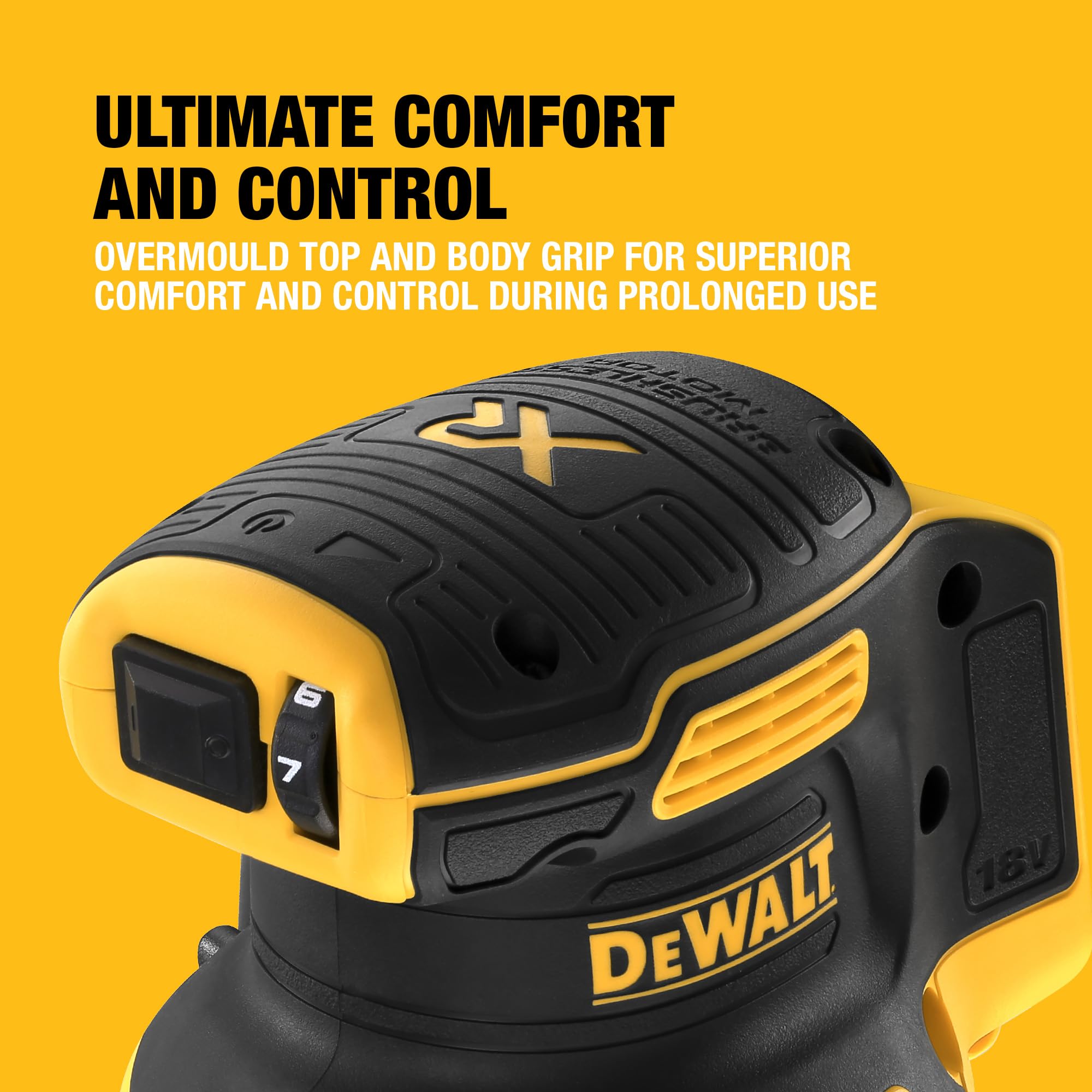 DEWALT 18V XR Brushless 125mm Sander, Bare Unit, DCW210N-XJ