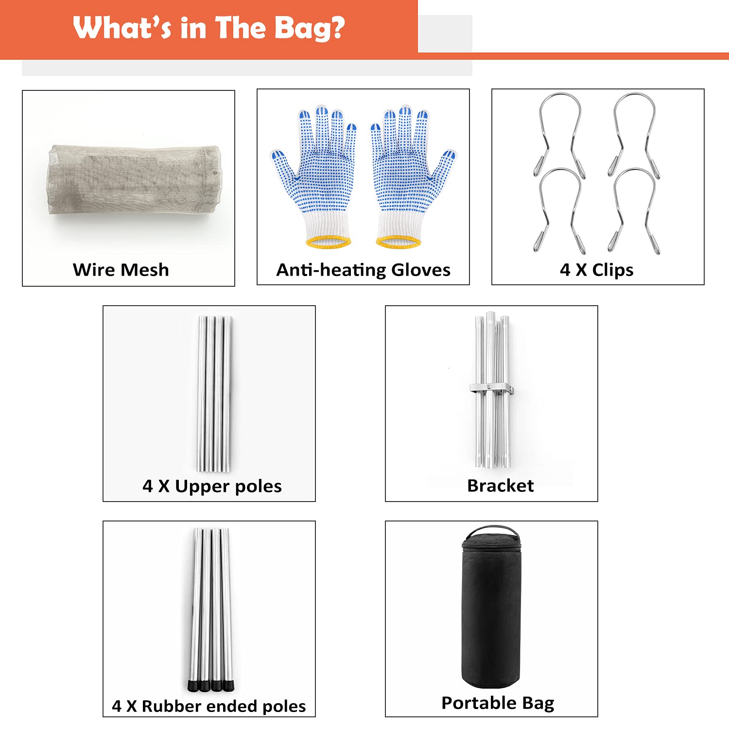 Portable Fire Pit for Camping, Outdoor Folding Firepit Fireplace with Heat Resistant Gloves & Carrying Bag, Stainless Steel Mesh BBQ Fire Bowl for Picnics, Bonfire, Patio, Backyard and Garden