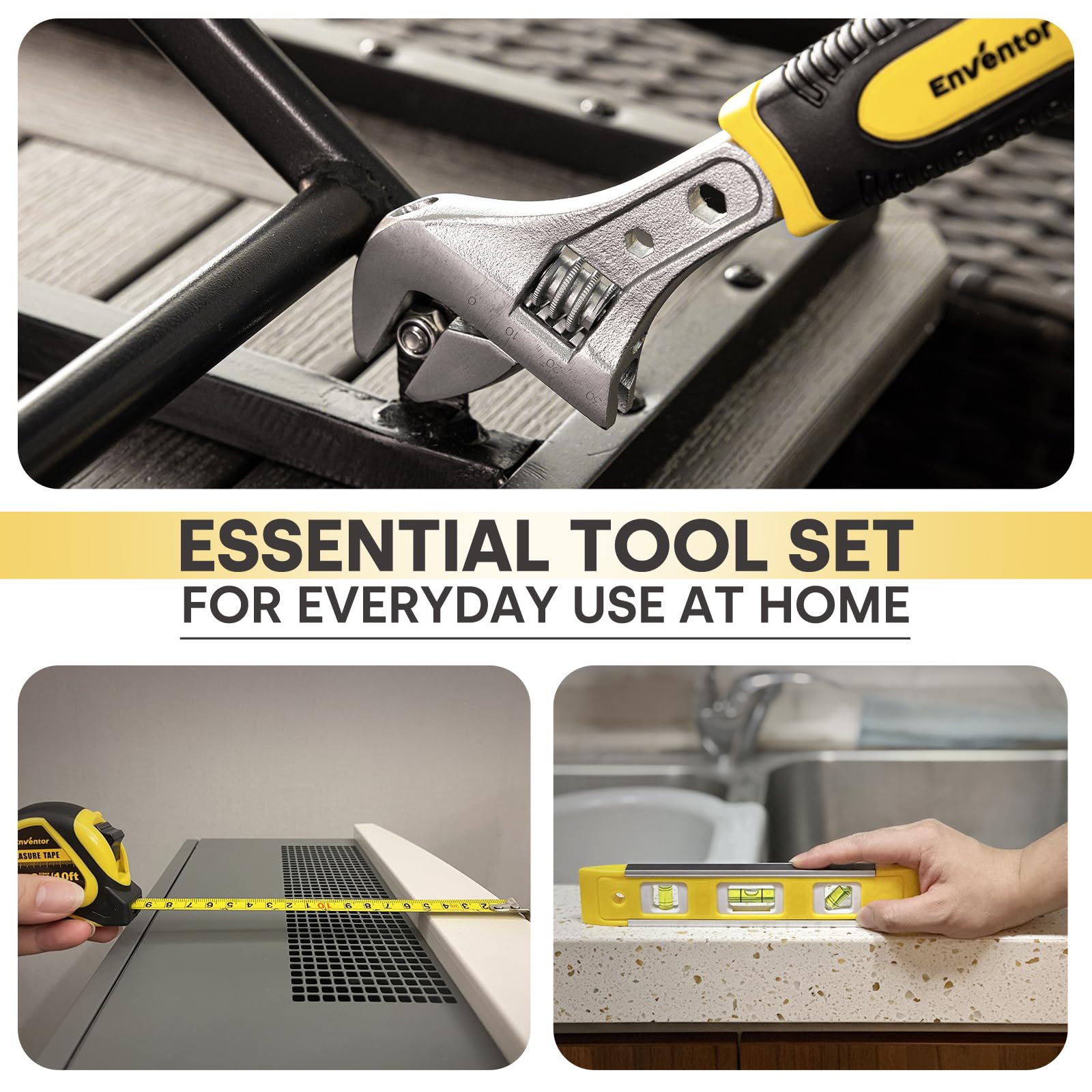 Enventor Tool Kit Set, 108PCS General Household Hand Tool Kit with Storage Toolbox, Small Tool Kits for Home