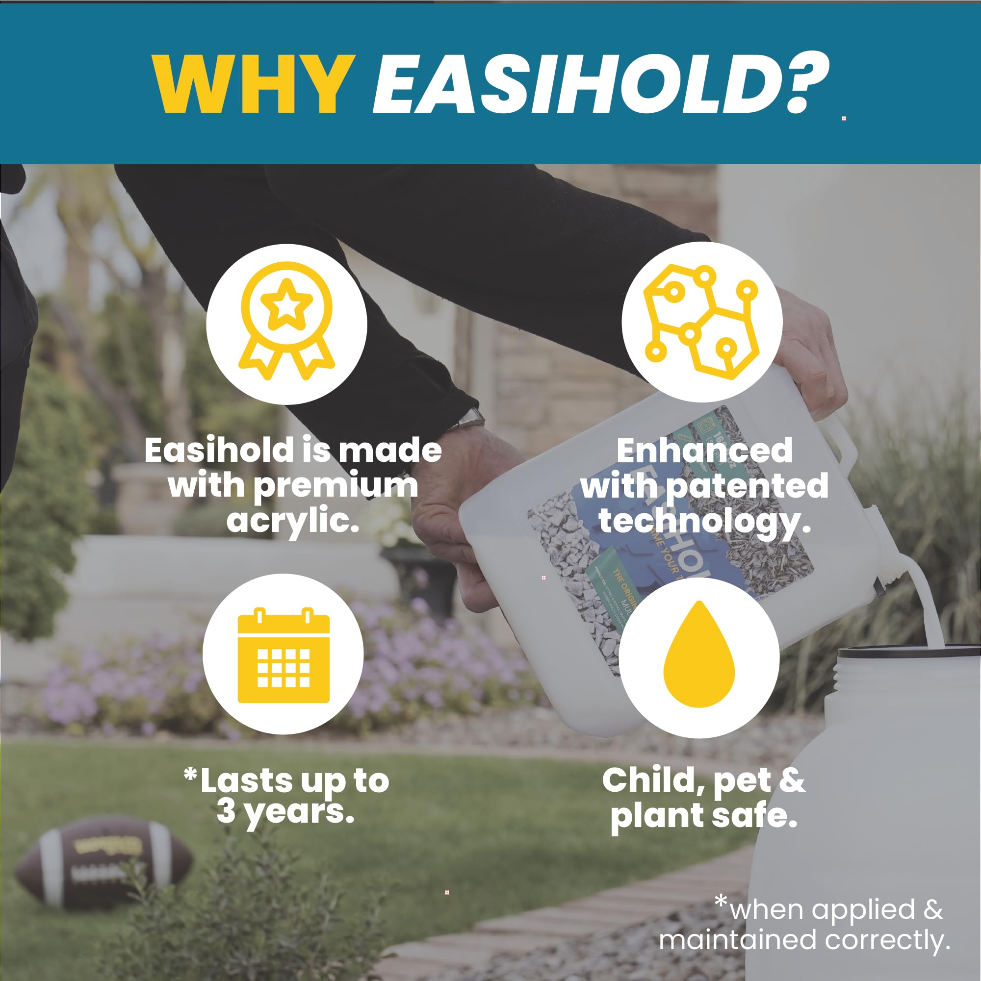 Vuba EASIHOLD ROCKS - Award Winning 5L XL Gravel Binder for Bonding Stones, Bark and Gravel on Borders, Patios and Garden Paths. Lasts up to 3 Years, Non Toxic, Ready to Use.