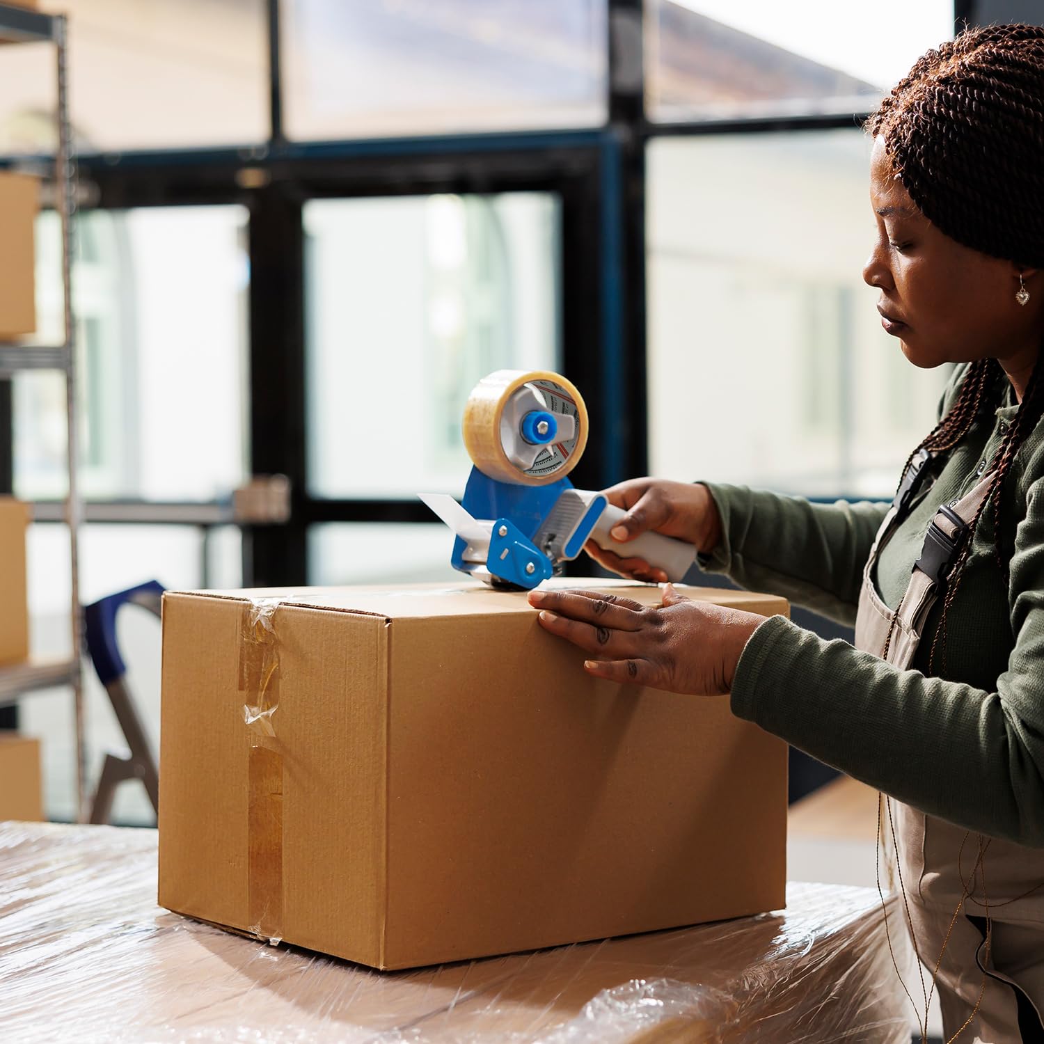 Merrimen Strong Heavy Duty Roll Pack Clear Packaging Tape | Secure Sticky Sealing Tape for Parcel Boxes, Moving Boxes, Large Postal Bags for long term storage | (48MM x 66M) (3 rolls, Clear)