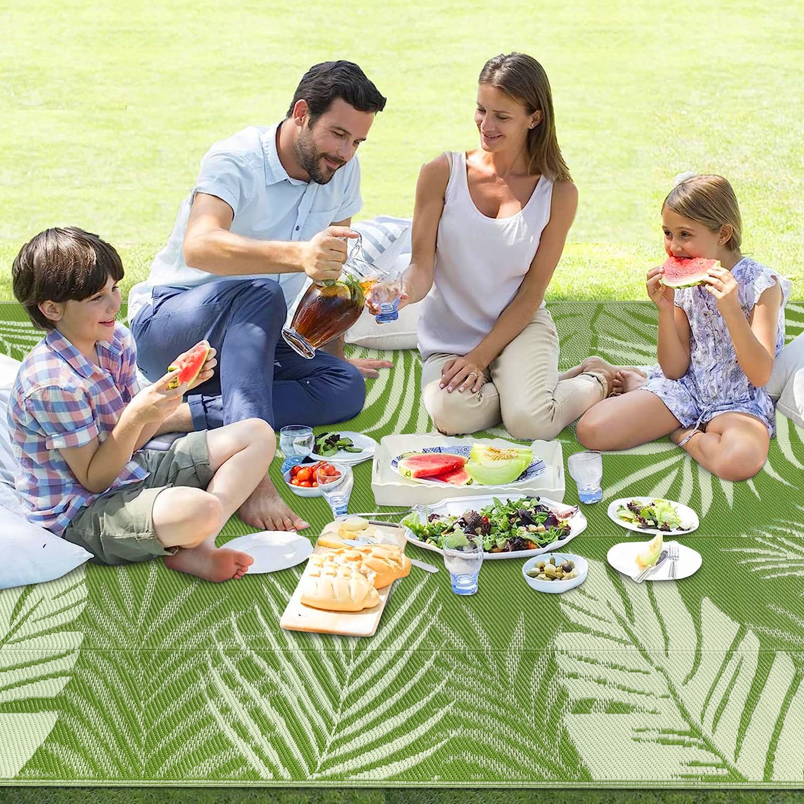 Edlbaegy Outdoor Rug Large 180x270 Waterproof Plastic Garden Rugs Reversible Foldable UV Resistant Camping Carpet Lightweight Patio Mat for Outdoor Picnic Balcony Backyard RV