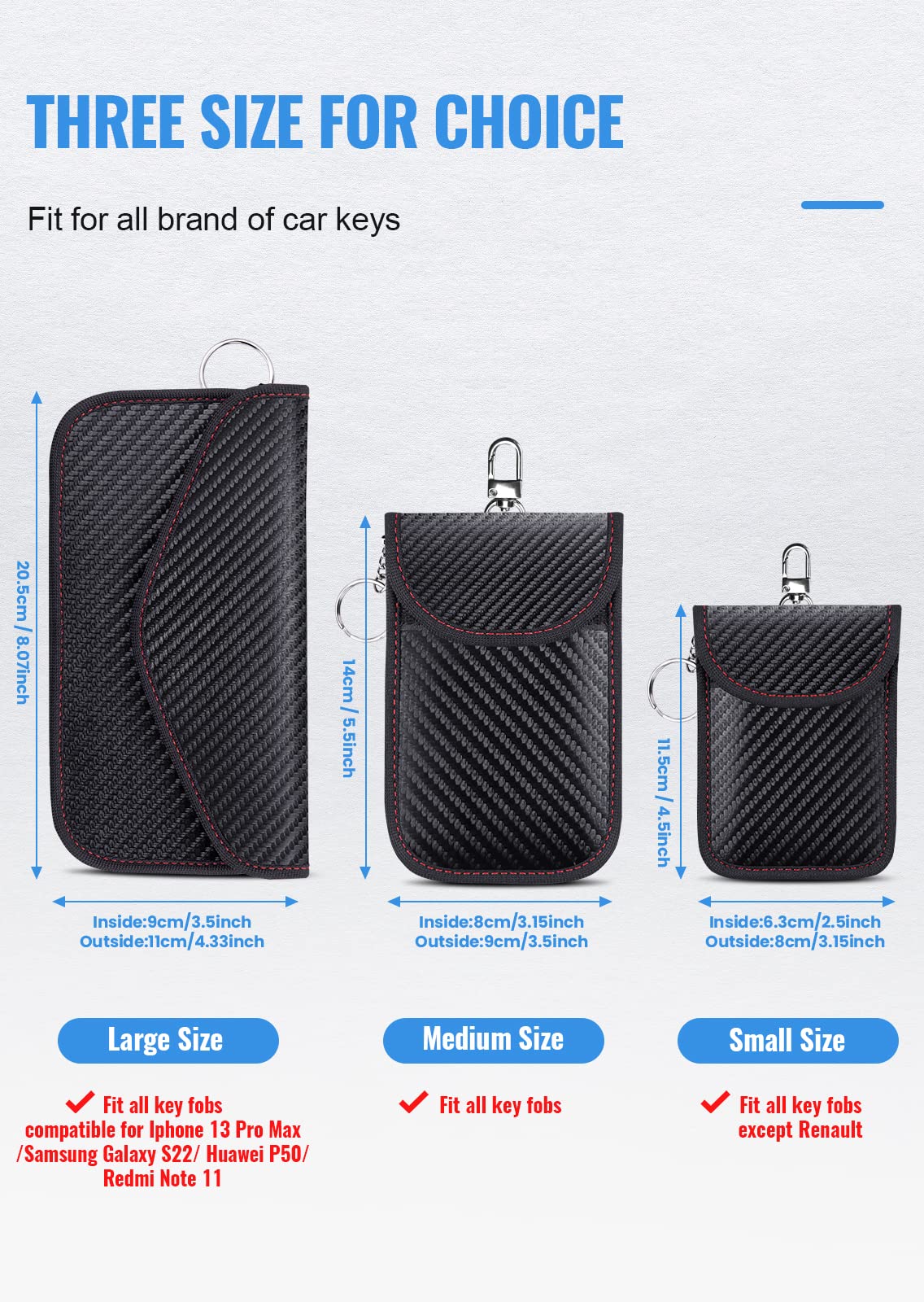 Faraday Pouch for car Keys,Faraday Bag | Car Key Signal Blocking Pouch | Keyless Entry Car Keys Case | RFID Blocker Bag for Car Security | Anti-theft Remote Entry Keyless Protect,Pack of 2