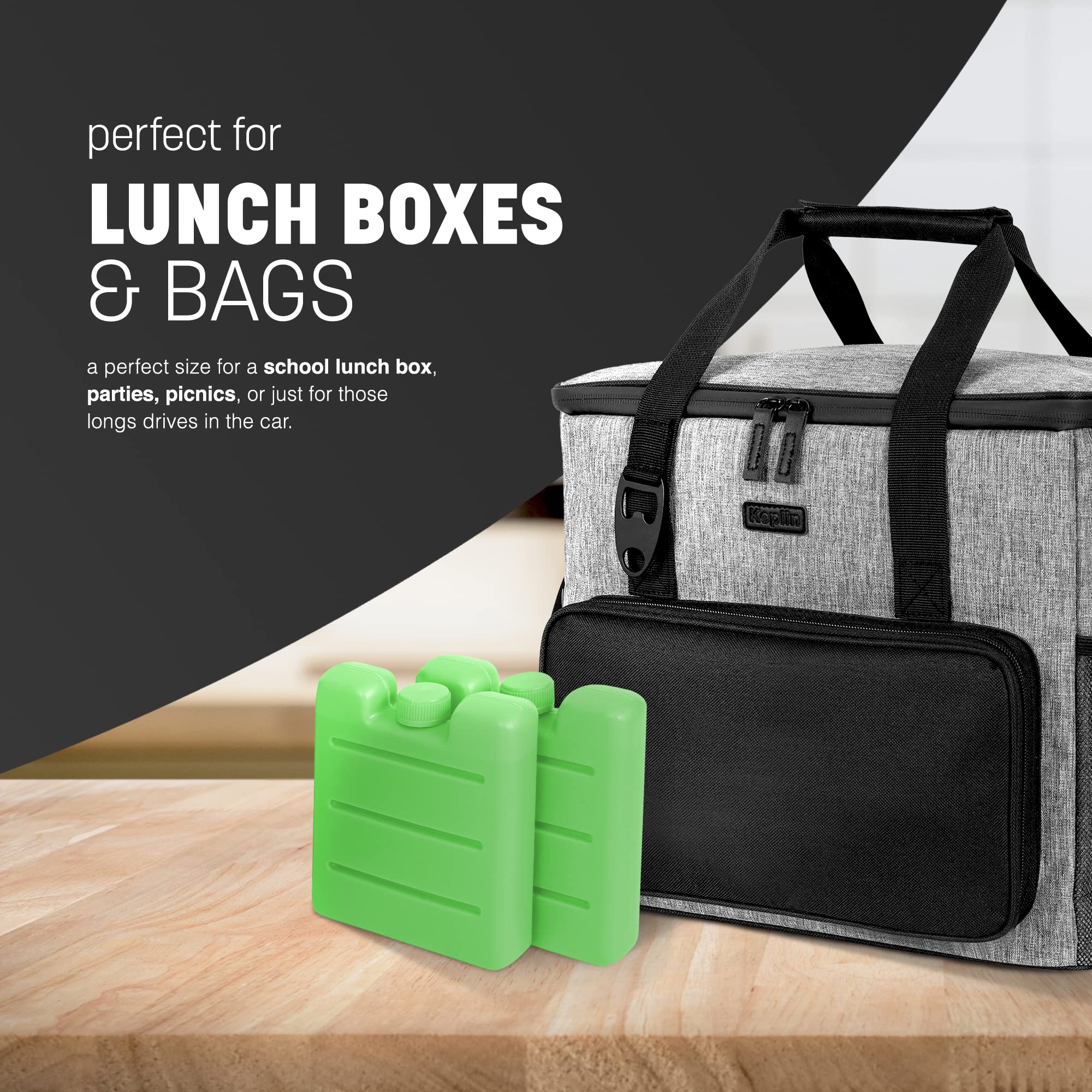 KEPLIN Freezer Blocks - Reusable Ice Pack Cooler for Lunch boxes, Travel, Picnic, and Outdoor Activities | Ice Boxes Maintains Cool Temperature for food and Drinks for hours | Multicolour (6 Pack)