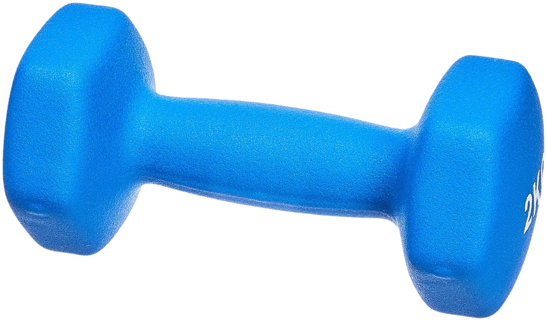 Amazon Basics Neoprene Dumbbell Pair, 2 kg, Blue