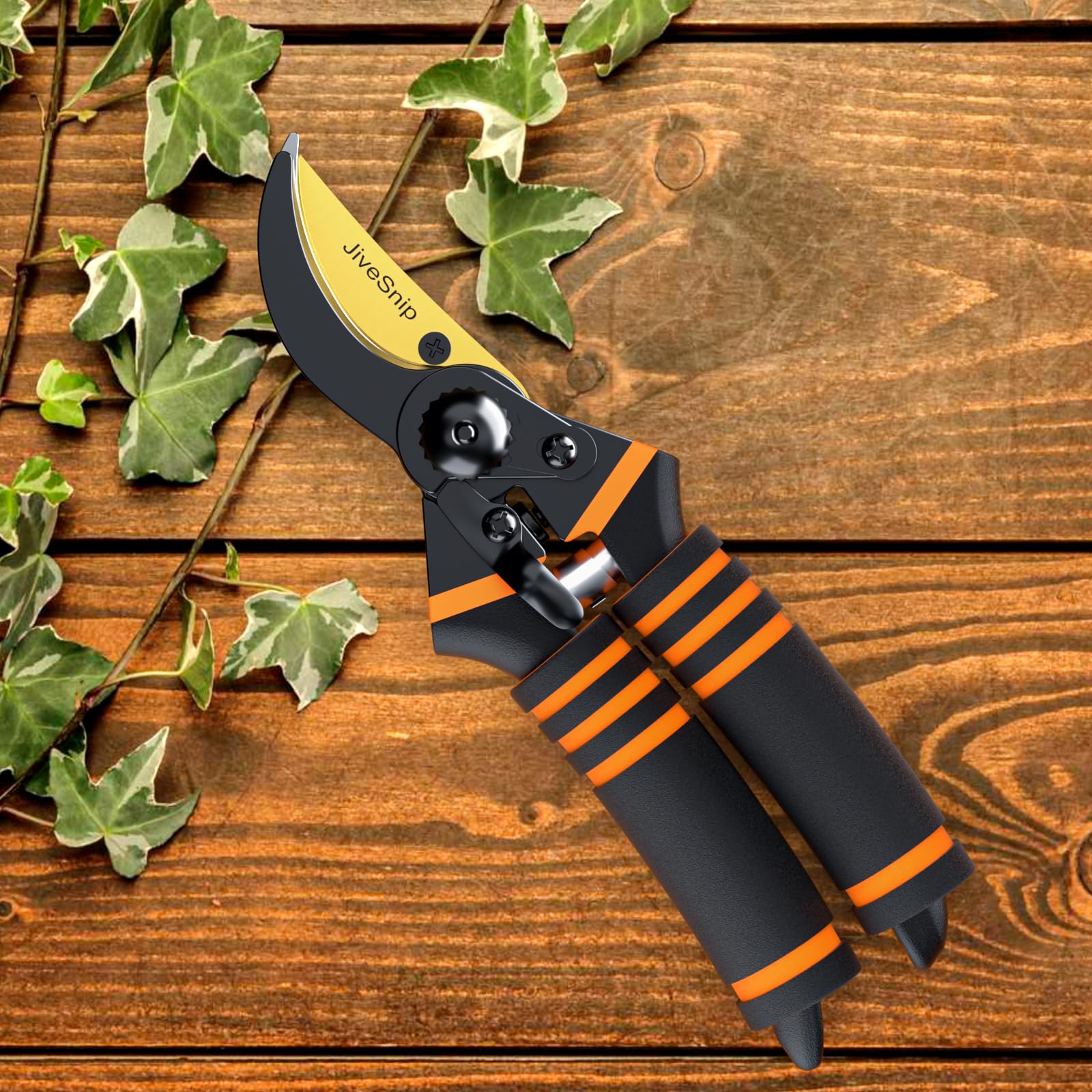 JiveSnip Premium Titanium Garden Secateurs - Professional Bypass Pruning Shears for Plants, Hedges, and Flowers