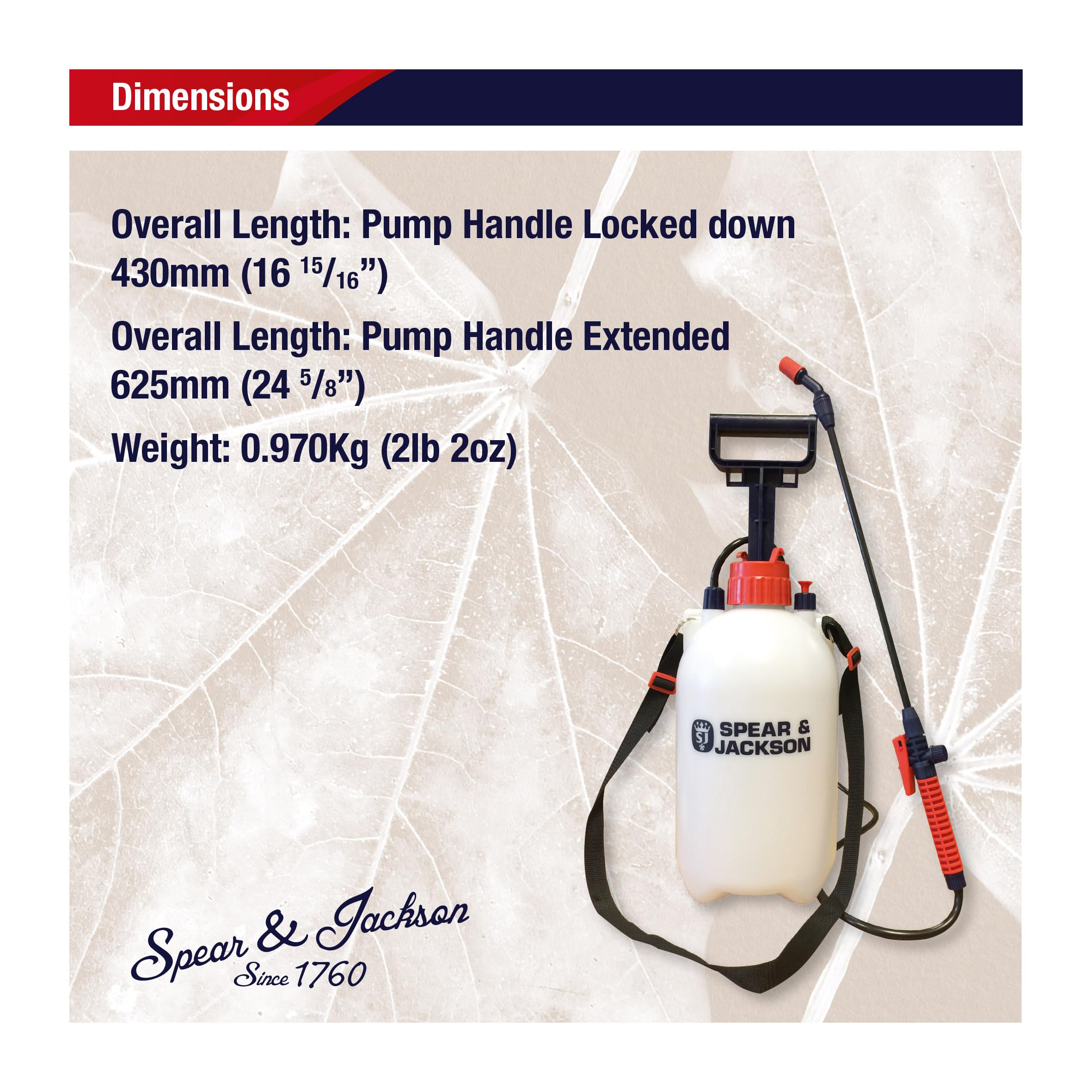 Spear & Jackson 5LPAPS 5 Litre Pump Action Pressure Sprayer