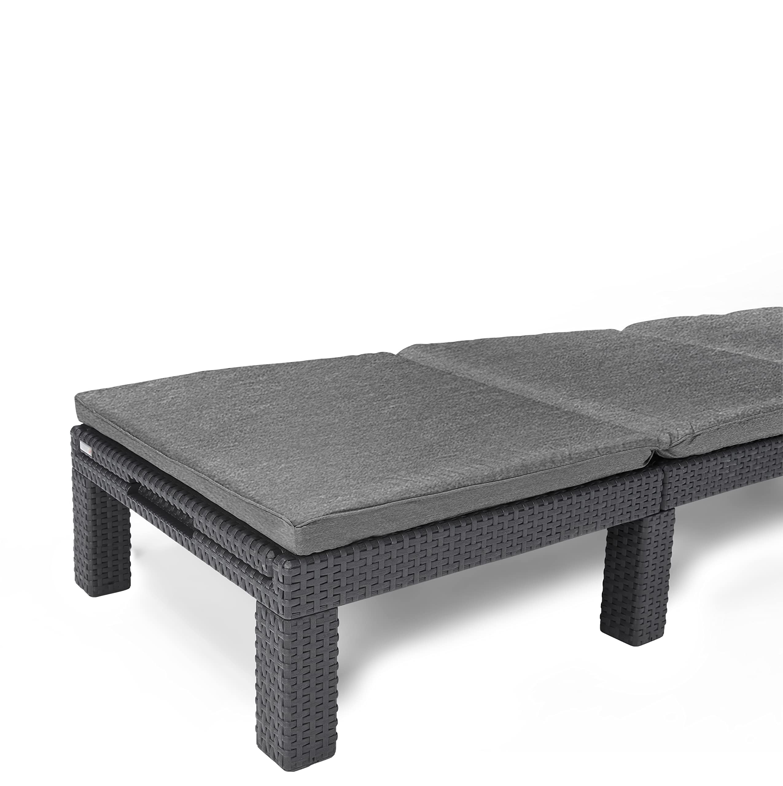 Allibert by Keter Daytona Deluxe Outdoor Garden Sun lounger - Graphite with Grey Cushions