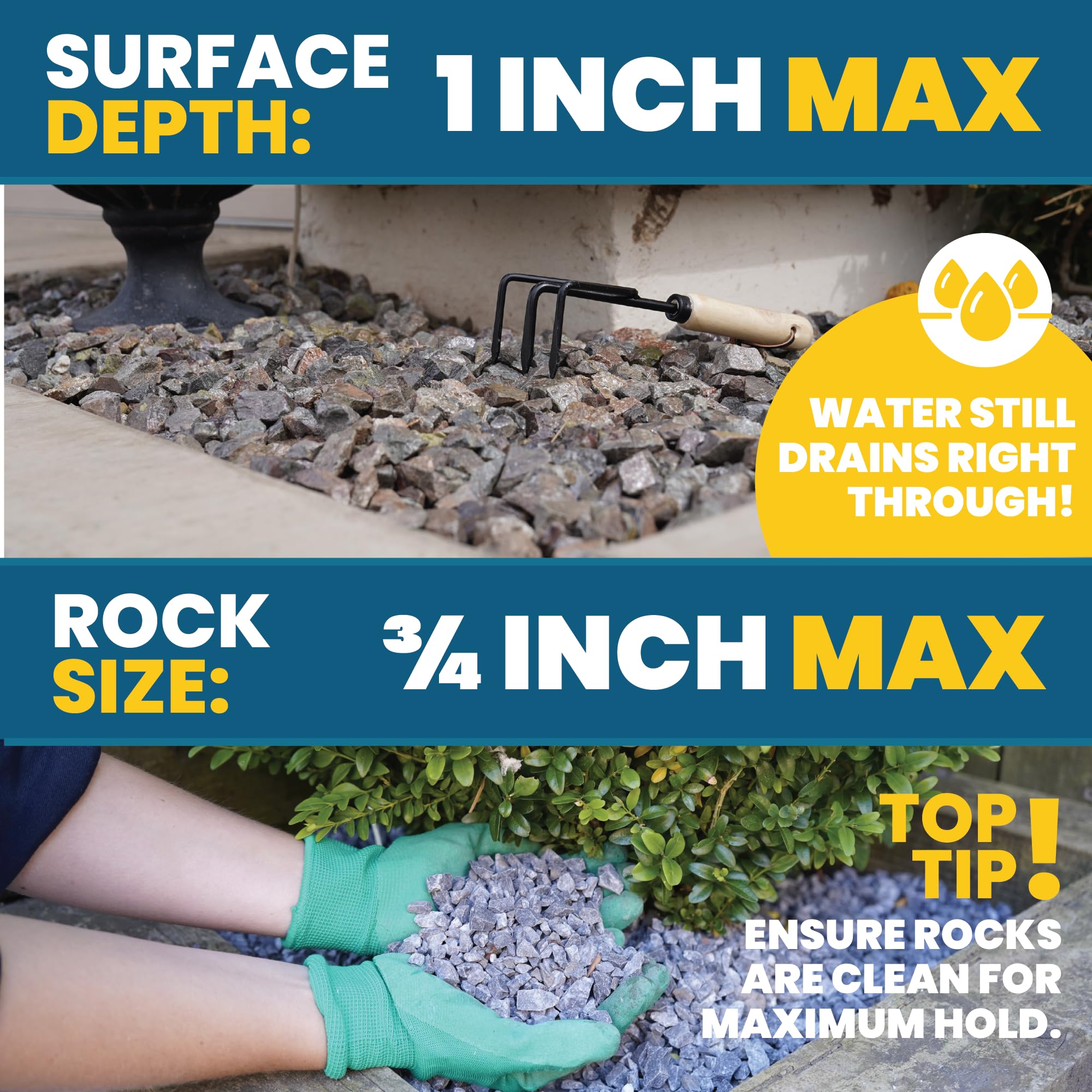 Vuba EASIHOLD ROCKS - Award Winning 5L XL Gravel Binder for Bonding Stones, Bark and Gravel on Borders, Patios and Garden Paths. Lasts up to 3 Years, Non Toxic, Ready to Use.