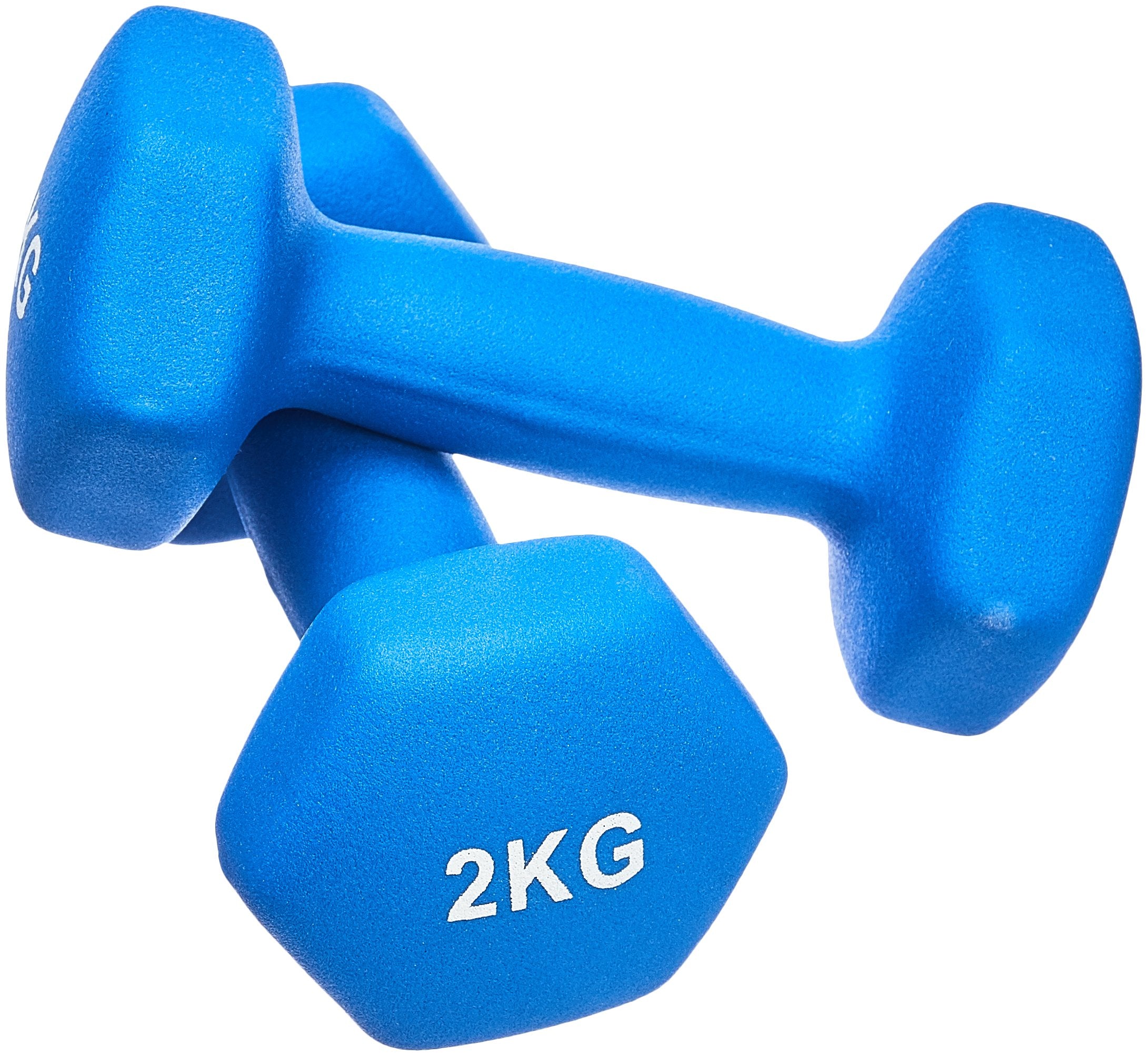 Amazon Basics Neoprene Dumbbell Pair, 2 kg, Blue