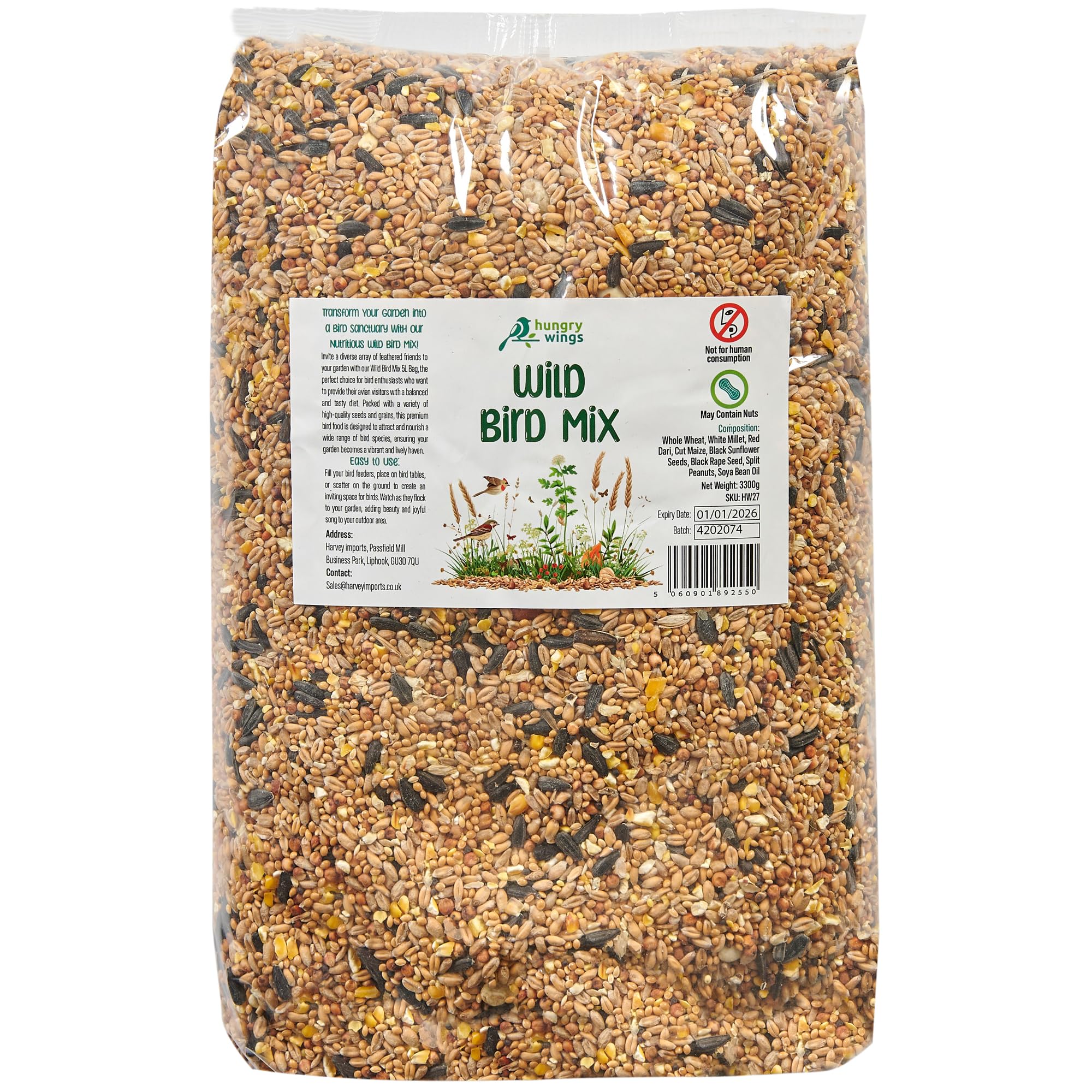 Premium Wild Bird Food 5L Refill, (5L Bag, Wild Bird Mix)